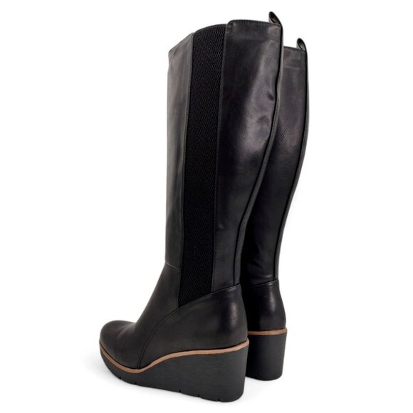 Soul Naturalizer Women's Size 7W Black Adrian Wide Calf Knee High Wedge Boots - Picture 11 of 12